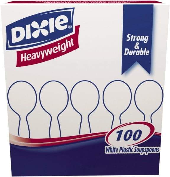 Dixie - Plastic Cutlery, Heavyweight Soup Spoons, 1000 per Carton - White - Caliber Tooling