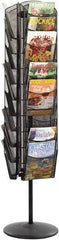 Safco - 15" Wide x 16-1/2" Deep x 66" High, 30 Compartments, Steel Rotary Literature Rack - Black, 9-1/2" Compartment Width x 5" Compartment Depth x 10" Compartment Height - Caliber Tooling