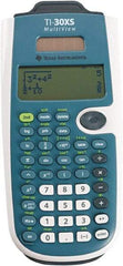 Texas Instruments - LCD Scientific Calculator - 3-1/4 x 7-1/4 Display Size, Blue & White, Battery & Solar Powered, 9-3/4" Long x 6-11/16" Wide - Caliber Tooling