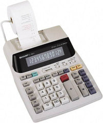 Sharp - Fluorescent Printing Calculator - 7-5/8 x 10-1/8 Display Size, Light Gray, AC Powered, 3-7/16" Long x 8-3/8" Wide - Caliber Tooling