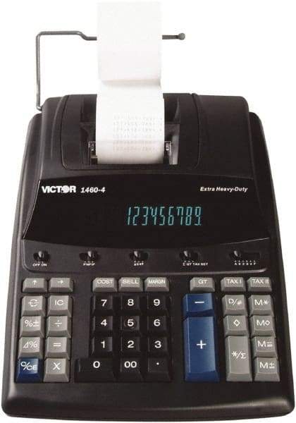 Victor - Fluorescent Printing Calculator - 8-1/2 x 12-1/4 Display Size, Black, AC Powered, 15.6" Long x 10-1/2" Wide - Caliber Tooling