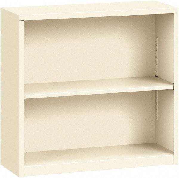 Hon - 2 Shelf, 29" High x 34-1/2" Wide Bookcase - 12" Deep, Steel, Putty - Caliber Tooling