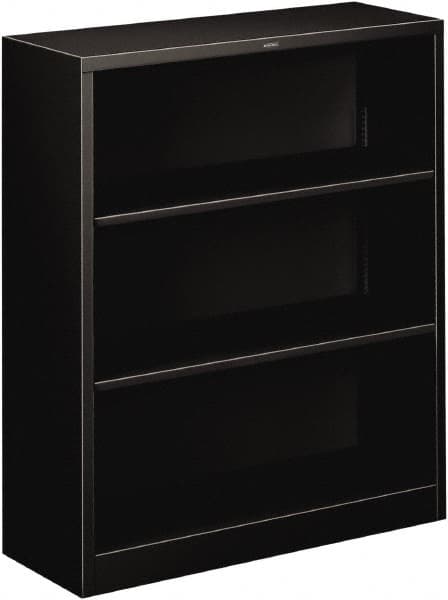 Hon - 3 Shelf, 41" High x 34-1/2" Wide Bookcase - 12-5/8" Deep, Steel, Black - Caliber Tooling