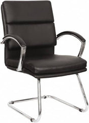 ALERA - Black Leather Guest Chair - 23-1/2" Wide x 37" High - Caliber Tooling