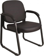 ALERA - Black Faux Leather Guest Chair - 24-5/8" Wide x 34" High - Caliber Tooling