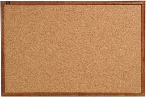 Quartet - 36" Wide x 24" High Open Cork Bulletin Board - Natural (Color) - Caliber Tooling