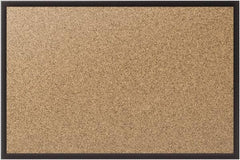 Quartet - 36" Wide x 24" High Open Cork Bulletin Board - Natural (Color) - Caliber Tooling