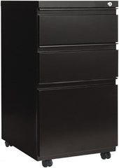 ALERA - 14-7/8" Wide x 28-1/4" High x 23-1/8" Deep, 3 Drawer Pedestal - Steel, Black - Caliber Tooling