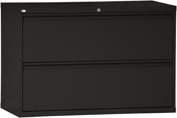 ALERA - 42" Wide x 28-3/8" High x 19-1/4" Deep, 2 Drawer Lateral File - Steel, Black - Caliber Tooling