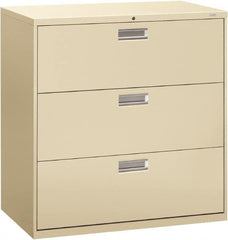 Hon - 42" Wide x 40-7/8" High x 19-1/4" Deep, 3 Drawer Lateral File - Steel, Putty - Caliber Tooling