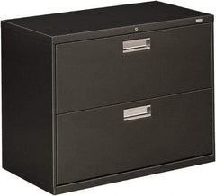 Hon - 36" Wide x 28-3/8" High x 19-1/4" Deep, 2 Drawer Lateral File - Steel, Charcoal - Caliber Tooling