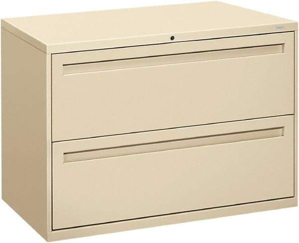 Hon - 42" Wide x 28-3/8" High x 19-1/4" Deep, 2 Drawer Lateral File - Steel, Putty - Caliber Tooling