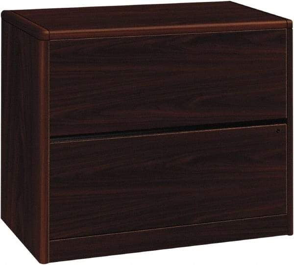 Hon - 36" Wide x 29-1/2" High x 20" Deep, 2 Drawer Lateral File - Laminate, Mahogany - Caliber Tooling