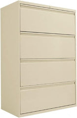 ALERA - 36" Wide x 53-1/4" High x 19-1/4" Deep, 4 Drawer Lateral File - Steel, Putty - Caliber Tooling