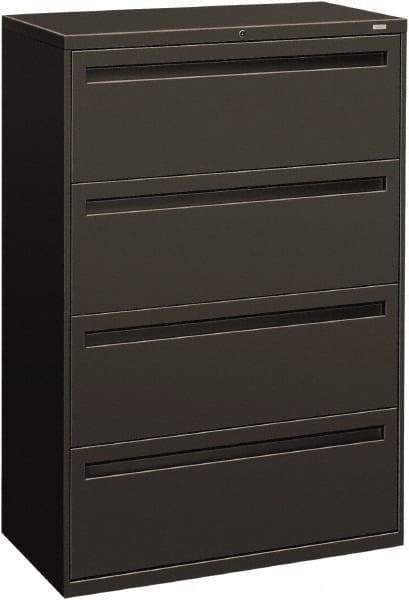 Hon - 36" Wide x 53-1/4" High x 19-1/4" Deep, 4 Drawer Lateral File - Steel, Charcoal - Caliber Tooling