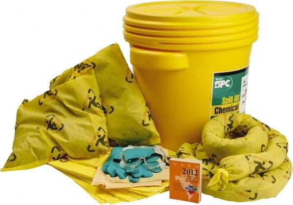 Brady SPC Sorbents - 16 Gal Capacity Chemical Spill Kit - 20 Gal Polyethylene Drum - Caliber Tooling