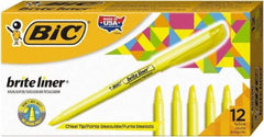 Bic - Flouorescent Yellow Highlighter - Chisel Tip, Water Base Ink - Caliber Tooling