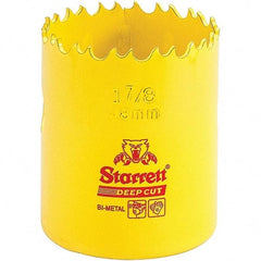 Starrett - 1-7/8" Diam, 2" Cutting Depth, Hole Saw - High Speed Steel Saw, Toothed Edge - Caliber Tooling