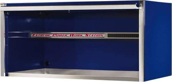 EXTREME TOOLS - Tool Storage Workstation - 55" Wide x 30" Deep x 26-3/8" High, 11 Gauge Steel, Blue - Caliber Tooling