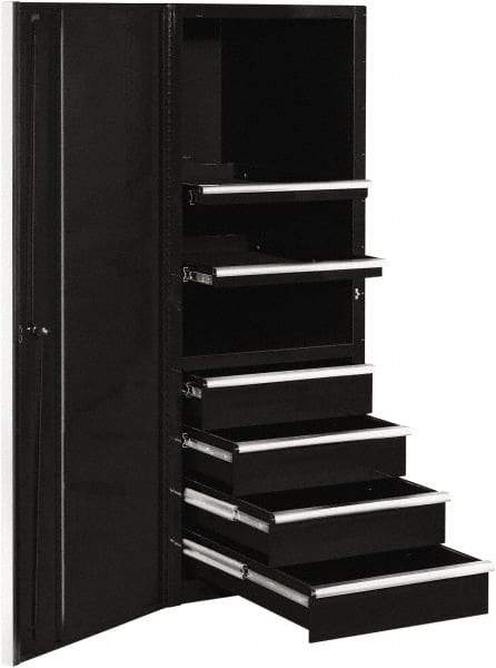 EXTREME TOOLS - 4 Drawer Side Tool Cabinet - 24" Wide x 30-7/8" Deep x 63-3/8" High, Steel, Black - Caliber Tooling