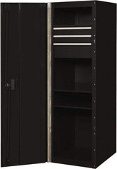 EXTREME TOOLS - 3 Drawer Side Tool Locker - 19" Wide x 61" Deep x 25" High, Steel/Aluminum, Black - Caliber Tooling