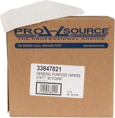 PRO-SOURCE - Dry General Purpose Wipes - Pop-Up, 17" x 9" Sheet Size, White - Caliber Tooling