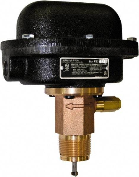 McDonnell & Miller - 300 psi, Brass Housing, Adjustable Paddle Flow Switch - 7.7 Flow Set Point, 35,004 Flow Point cc/min, 4.8 to 998 GPM, 120/240 Voltage, 1-1/4 Inch Thread Size - Caliber Tooling