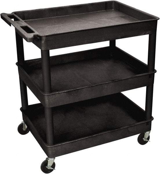 Luxor - 300 Lb Capacity, 24" Wide x 18" Long x 38" High Shelf Cart - 3 Shelf, Plastic - Caliber Tooling