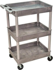 Luxor - 300 Lb Capacity, 24" Wide x 18" Long x 38" High Shelf Cart - 3 Shelf, Plastic - Caliber Tooling