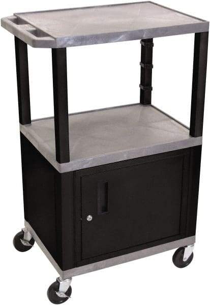 Luxor - 300 Lb Capacity, 24" Wide x 18" Long x 42" High Standard Utility Cart - 3 Shelf, Plastic - Caliber Tooling