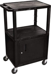 Luxor - 300 Lb Capacity, 24" Wide x 18" Long x 42" High Standard Utility Cart - 3 Shelf, Plastic - Caliber Tooling