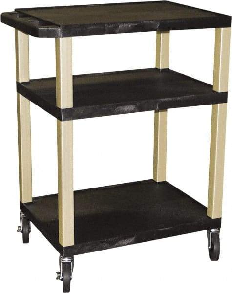 Luxor - 300 Lb Capacity, 24" Wide x 18" Long x 34" High Standard Utility Cart - 3 Shelf, Plastic - Caliber Tooling