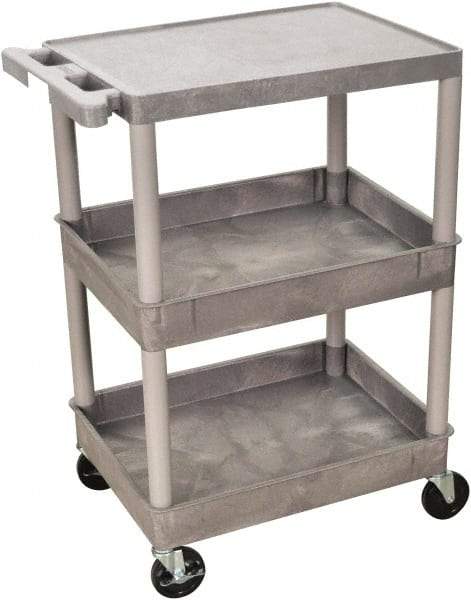 Luxor - 300 Lb Capacity, 24" Wide x 18" Long x 36" High Shelf Cart - 3 Shelf, Plastic - Caliber Tooling