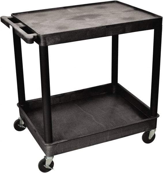 Luxor - 300 Lb Capacity, 24" Wide x 32" Long x 35" High Shelf Cart - 2 Shelf, Plastic - Caliber Tooling