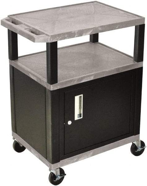 Luxor - 300 Lb Capacity, 24" Wide x 18" Long x 34" High Standard Utility Cart - 3 Shelf, Plastic - Caliber Tooling