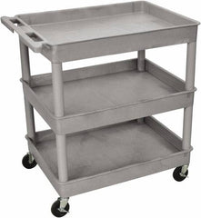 Luxor - 300 Lb Capacity, 24" Wide x 18" Long x 38" High Shelf Cart - 3 Shelf, Plastic - Caliber Tooling