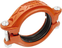 Made in USA - Size 2", Class 150, Malleable Iron Orange Pipe Coupling - 300 psi, Grooved End Connection - Caliber Tooling