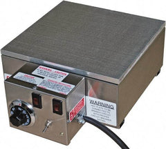 Valad Electric Heating - 18" Long x 18 Wide x 6" High, 220 Volt Hot Plate - 100 to 550°F, 1 Burner, Aluminum Plate, 2500 Watt, 11.4 Amps, 304 Stainless Steel Base - Caliber Tooling