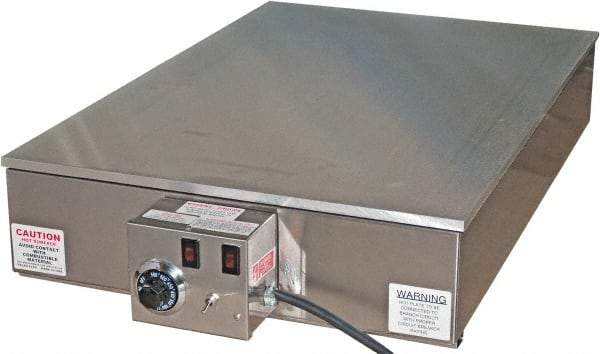 Valad Electric Heating - 36" Long x 24 Wide x 7" High, 220 Volt Hot Plate - 100 to 550°F, 1 Burner, Aluminum Plate, 4000 Watt, 11.4 Amps, 304 Stainless Steel Base - Caliber Tooling