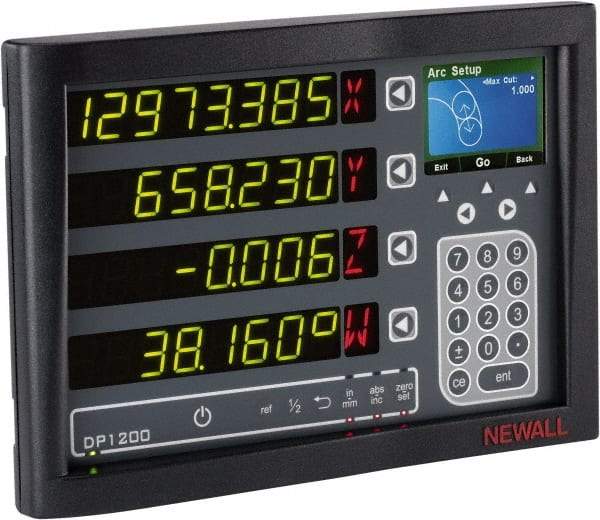 Newall - 2 Axes, Milling, Turning, Grinding & Lathe Compatible DRO Counter - LED Display, Programmable Memory - Caliber Tooling