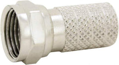 Ideal - Straight, F Type Twist On Coaxial Connector - Compatible with RG6, Brass Contact, Brass Body - Caliber Tooling