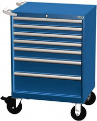 LISTA - 7 Drawer 165 Lb Capacity Steel Tool Roller Cabinet - 28-1/4" Wide x 41-1/2" High x 22-1/2" Deep, Roller Bearing Drawer Slides, Blue - Caliber Tooling