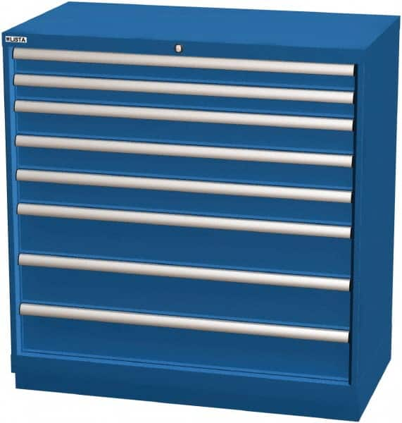 LISTA - 8 Drawer, Modular Storage Cabinet - Steel, 40-1/4" Wide x 22-1/2" Deep x 41-3/4" High, Blue - Caliber Tooling