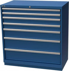 LISTA - 7 Drawer, Modular Storage Cabinet - Steel, 40-1/4" Wide x 22-1/2" Deep x 41-3/4" High, Blue - Caliber Tooling