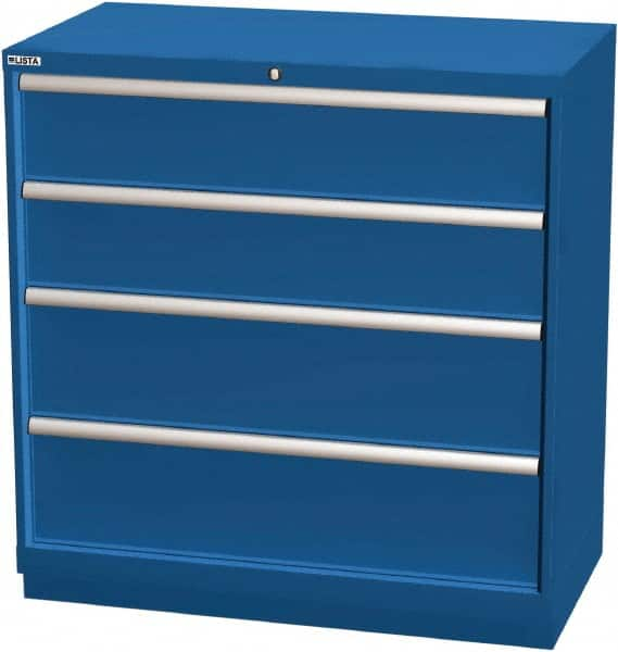 LISTA - 4 Drawer, Modular Storage Cabinet - Steel, 40-1/4" Wide x 22-1/2" Deep x 41-3/4" High, Blue - Caliber Tooling