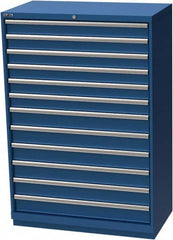 LISTA - 12 Drawer, Modular Storage Cabinet - Steel, 40-1/4" Wide x 22-1/2" Deep x 59-1/2" High, Blue - Caliber Tooling