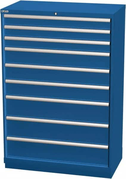 LISTA - 9 Drawer, Modular Storage Cabinet - Steel, 40-1/4" Wide x 22-1/2" Deep x 59-1/2" High, Blue - Caliber Tooling