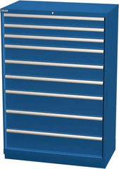 LISTA - 9 Drawer, Modular Storage Cabinet - Steel, 40-1/4" Wide x 22-1/2" Deep x 59-1/2" High, Blue - Caliber Tooling