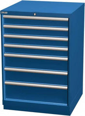 LISTA - 7 Drawer, Modular Storage Cabinet - Steel, 28-1/4" Wide x 28-1/2" Deep x 41-3/4" High, Blue - Caliber Tooling