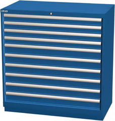 LISTA - 10 Drawer, Modular Storage Cabinet - Steel, 40-1/4" Wide x 22-1/2" Deep x 41-3/4" High, Blue - Caliber Tooling